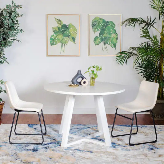 Compact Dining Table and Chair Set Conversation Dining Table and Chair Sets with Metal Chairs Legs for Office Living Room