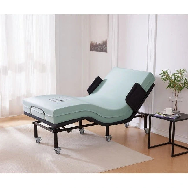Twin XL Adjustable Bed Frame & 6 Mattress Zero Gravity Bed with Side Rails