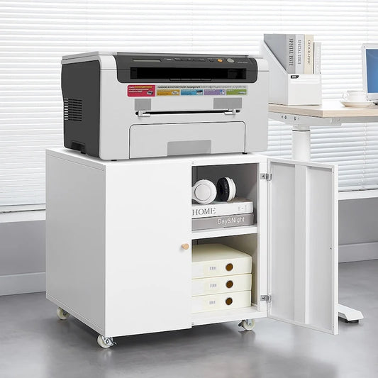 Metal Printer Stand with Storage Mobile Printer Tables