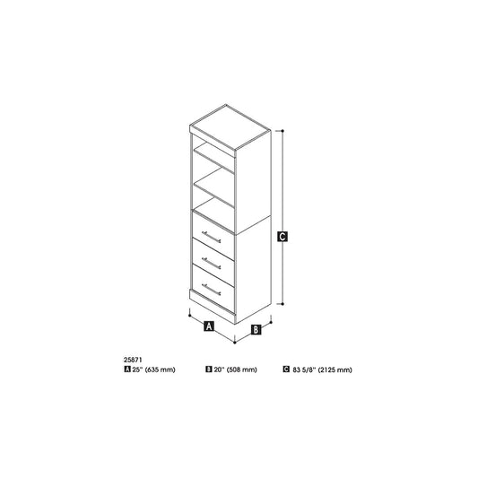 Nebula 25W Wardrobe by Bestar
