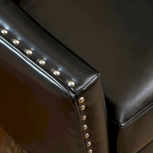 Austin Black Bonded Leather Club Chair by Christopher Knight Home