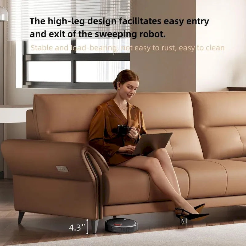 112.5 Vegan Leather Power Reclining Sofa with USB Charging Port
