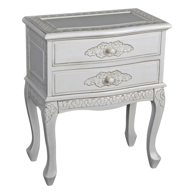Windsor Carved 2-Drawer End Table
