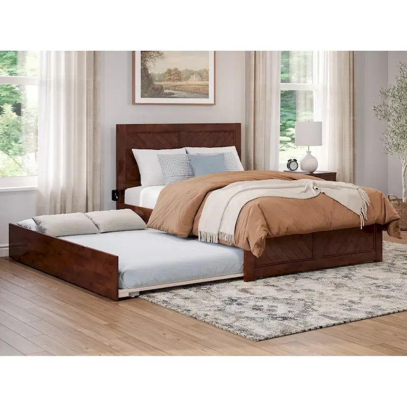 Canyon Full Platform Bed with Matching Footboard & Full Trundle