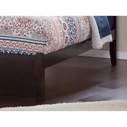 Madison King Platform Bed with Footboard and 2 Drawers in Espresso