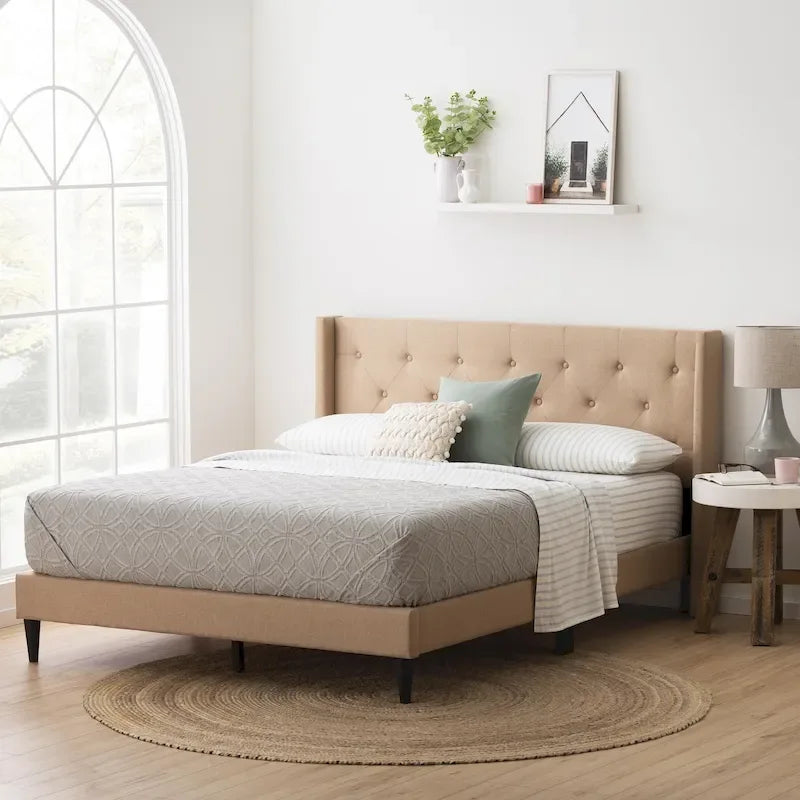 Brookside Isabelle Button Tufted Wingback Upholstered Bed