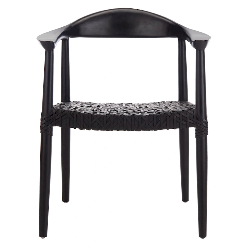SAFAVIEH Therese Leather Woven Accent Chair - 25 W x 20.9 L x 30.9 H - 25Wx21Dx31H