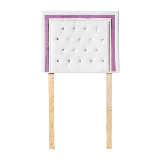 Tavira Allure College Dorm Headboard - White with Purple Crystal Border by DormCo