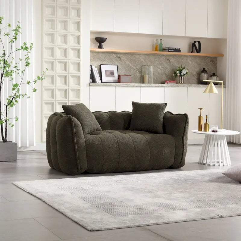 Roomfitters Soft Beanbag Chair with High Resilience Foam Core Comfortable Square Recliner Sofa for Gaming, Watching TV