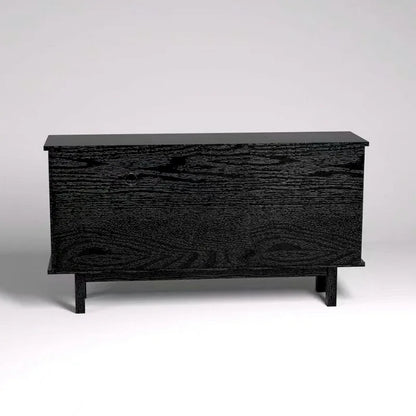 Black 60 TV Stand with Storage & Adjustable Shelves for 65 TVs
