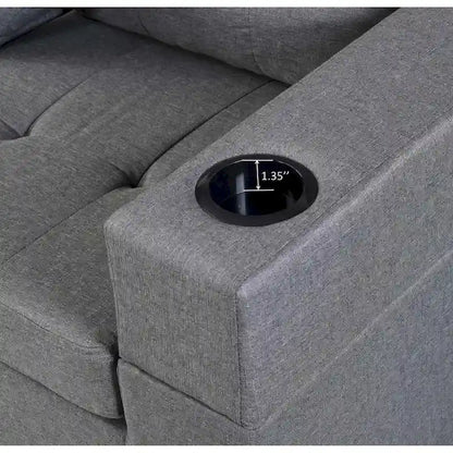 Modern 4-Seat L-Shaped Sectional Sofa with Lounge Chaise