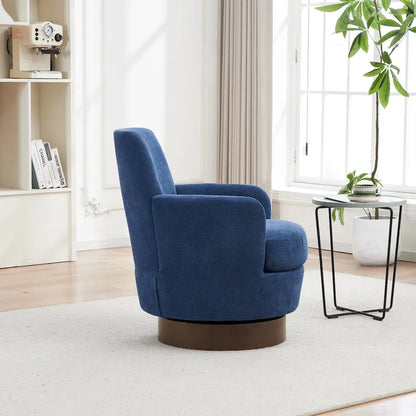 29.3 Upholstered Swivel Barrel Chair with Stainless Steel Base