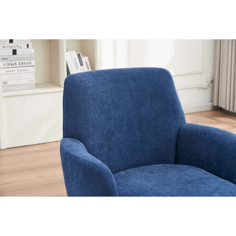 29.3 Upholstered Swivel Barrel Chair with Stainless Steel Base