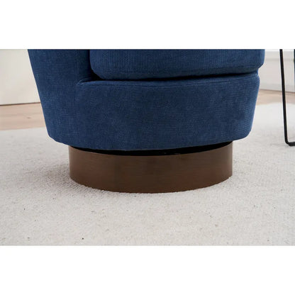 29.3 Upholstered Swivel Barrel Chair with Stainless Steel Base