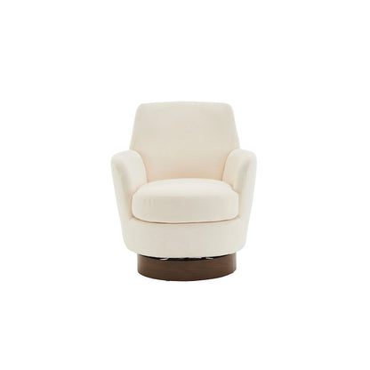 29.3 Upholstered Swivel Barrel Chair with Stainless Steel Base