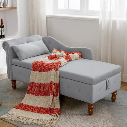 Velvet Chaise Lounge Indoor with Pillow