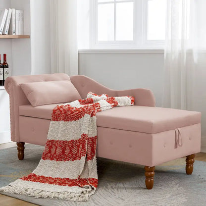 Velvet Chaise Lounge Indoor with Pillow