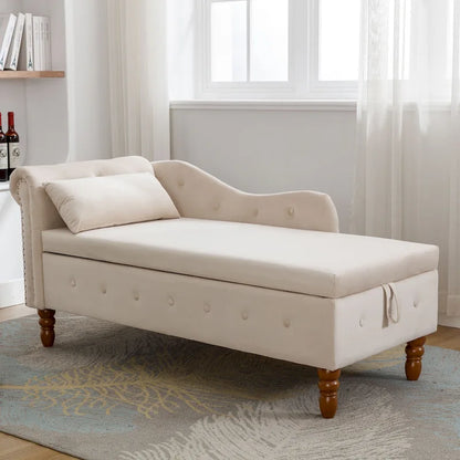 Velvet Chaise Lounge Indoor with Pillow