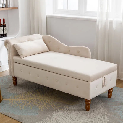 Velvet Chaise Lounge Indoor with Pillow