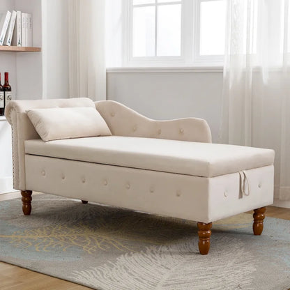 Velvet Chaise Lounge Indoor with Pillow