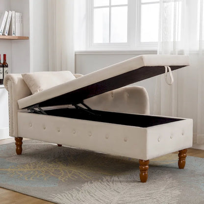 Velvet Chaise Lounge Indoor with Pillow
