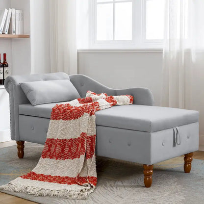 Velvet Chaise Lounge Indoor with Pillow