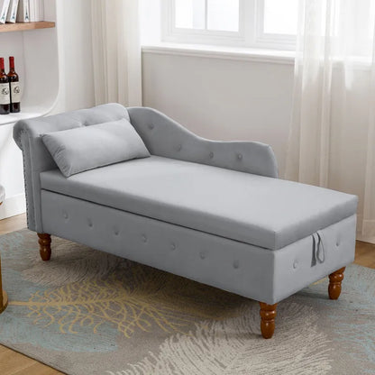 Velvet Chaise Lounge Indoor with Pillow