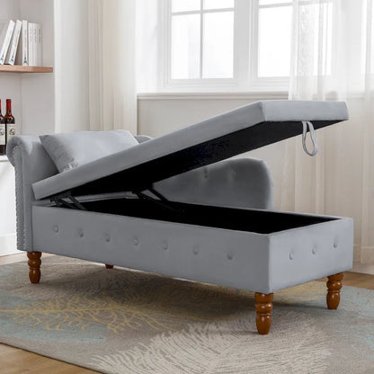 Velvet Chaise Lounge Indoor with Pillow
