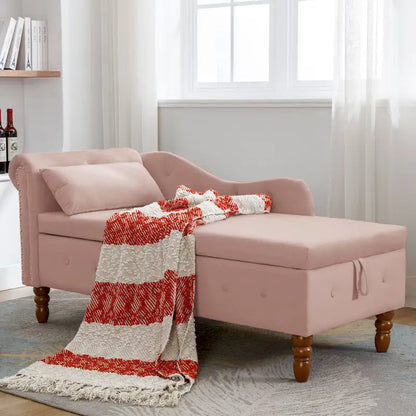 Velvet Chaise Lounge Indoor with Pillow