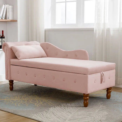 Velvet Chaise Lounge Indoor with Pillow