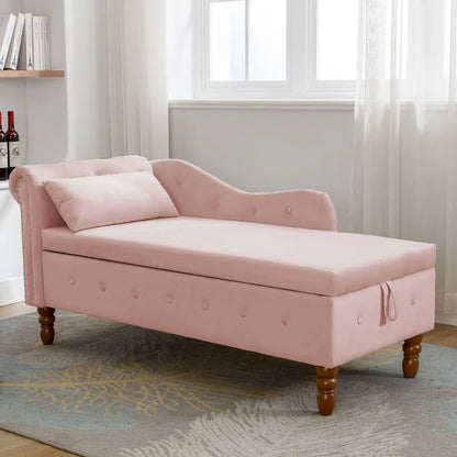 Velvet Chaise Lounge Indoor with Pillow