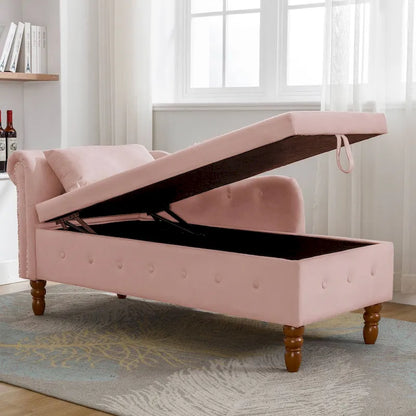 Velvet Chaise Lounge Indoor with Pillow