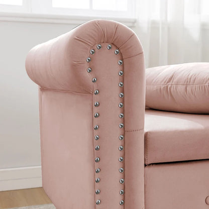 Velvet Chaise Lounge Indoor with Pillow