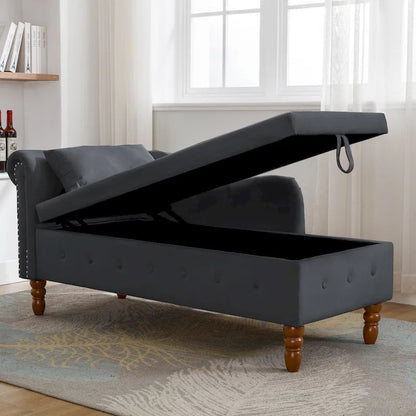 Velvet Chaise Lounge Indoor with Pillow