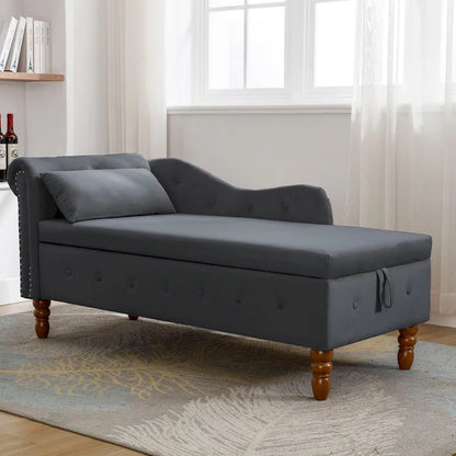 Velvet Chaise Lounge Indoor with Pillow