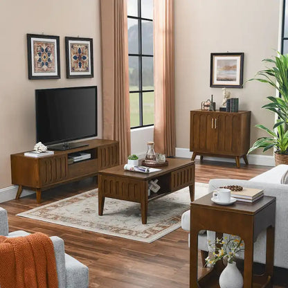 Mid Century Modern Lift Top Side Table, Small Rising End Table Couch Table with Storage Shelf, Wooden Nightstand