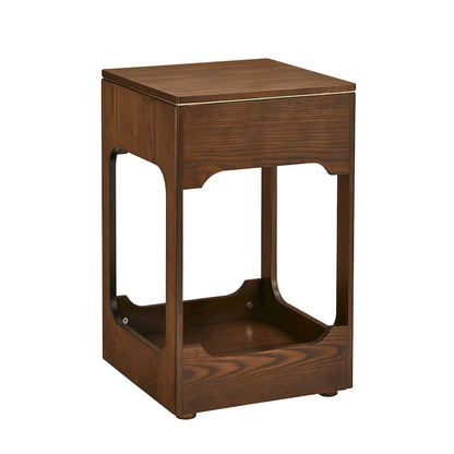 Mid Century Modern Lift Top Side Table, Small Rising End Table Couch Table with Storage Shelf, Wooden Nightstand