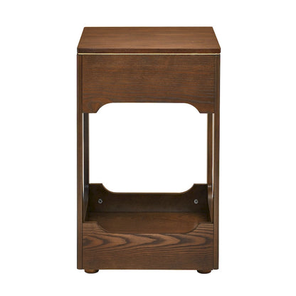 Mid Century Modern Lift Top Side Table, Small Rising End Table Couch Table with Storage Shelf, Wooden Nightstand
