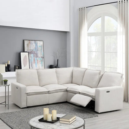 Power Recliner Chair Home Theater Seating Soft Chair with USB Port for Living Room, Bedroom, Theater room, Beige