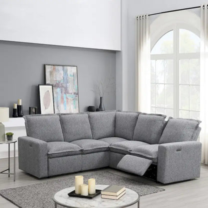 Power Recliner Chair Home Theater Seating Soft Chair with USB Port for Living Room, Bedroom, Theater room, Beige