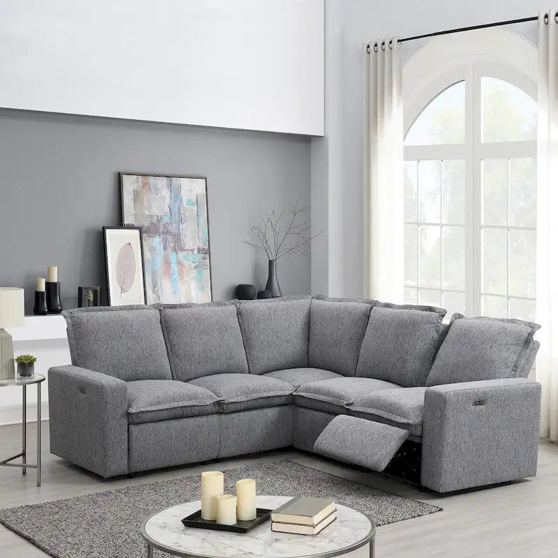 Power Recliner Chair Home Theater Seating Soft Chair with USB Port for Living Room, Bedroom, Theater room, Beige