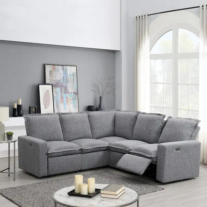 Power Recliner Chair Home Theater Seating Soft Chair with USB Port for Living Room, Bedroom, Theater room, Beige
