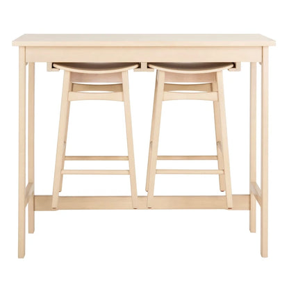 SAFAVIEH Neoma 3 Piece Pub Set - White Oak - 42.1 x 17.7 x 36.2 - 42Wx18Dx36H