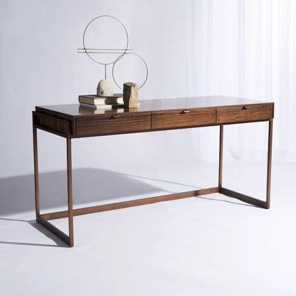 SAFAVIEH Couture Radunka 3-Drawer Smoked Eucalyptus Writing Desk