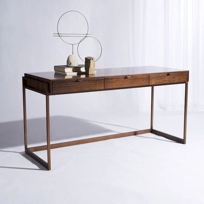 SAFAVIEH Couture Radunka 3-Drawer Smoked Eucalyptus Writing Desk