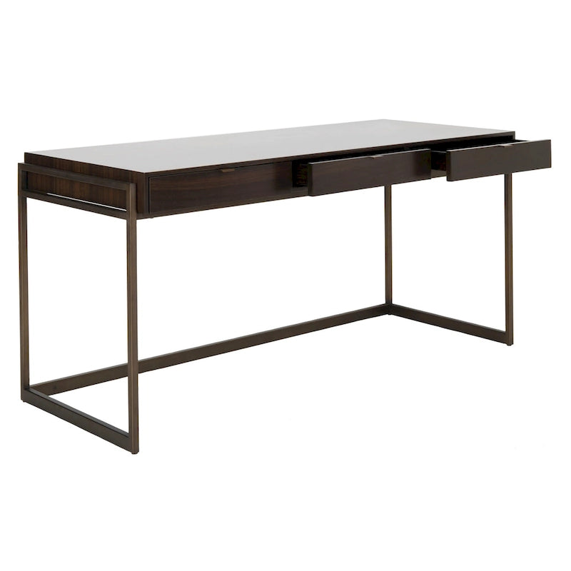 SAFAVIEH Couture Radunka 3-Drawer Smoked Eucalyptus Writing Desk