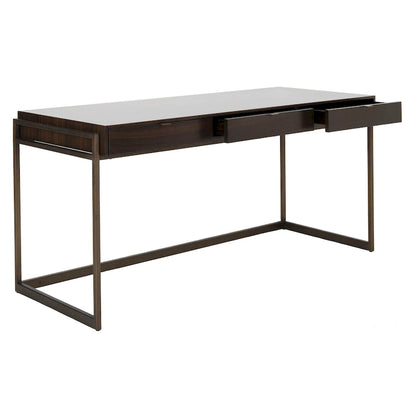 SAFAVIEH Couture Radunka 3-Drawer Smoked Eucalyptus Writing Desk