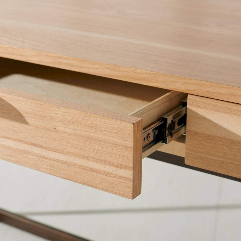SAFAVIEH Couture Radunka 3-Drawer Smoked Eucalyptus Writing Desk