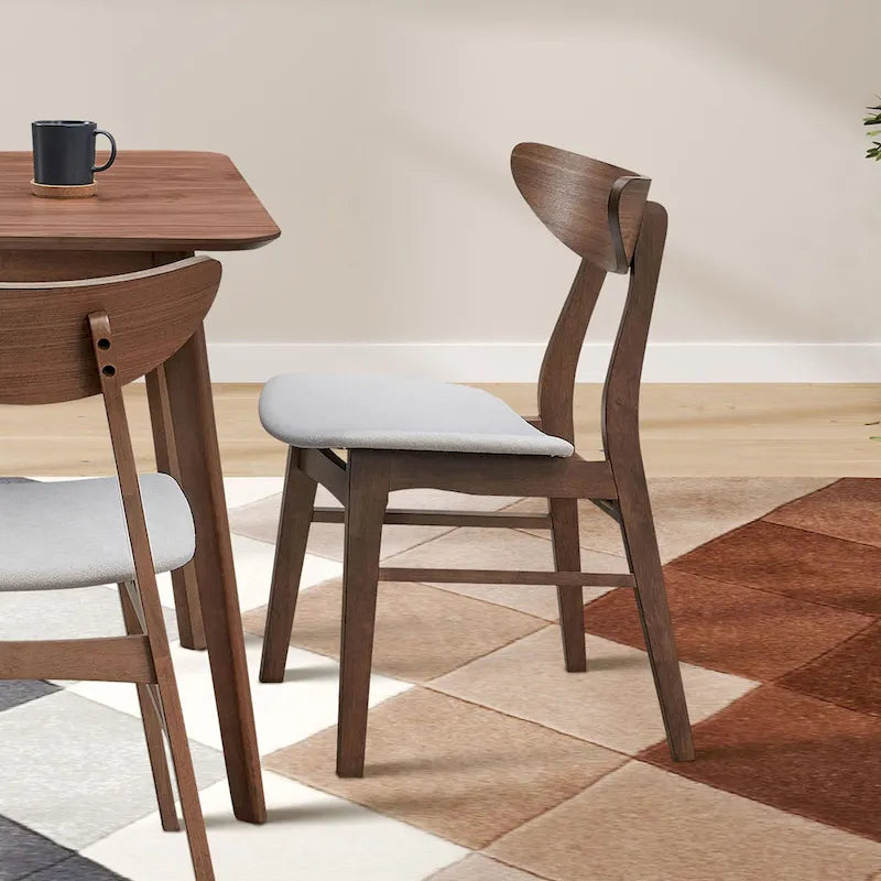 Modern 2-Piece Wooden Dining Chair Set, Wooden Frame with Backrest and Cushioned Seat, Suitable for Dining Room and Living Room
