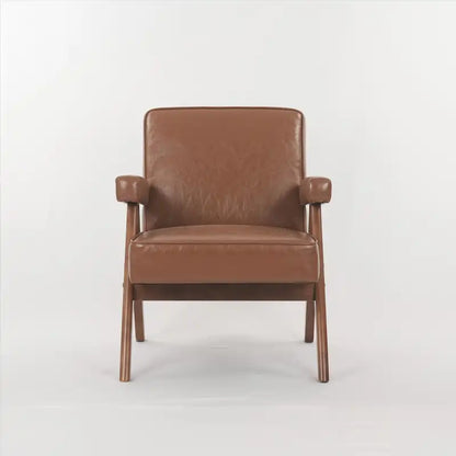 GDFStudio - Emery Solid Wood Leisure Chair with Cushions and Armrests for Living Room or Bedroom